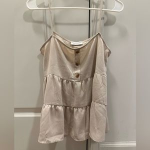 Paper Crane Cream Tiered Tank Top